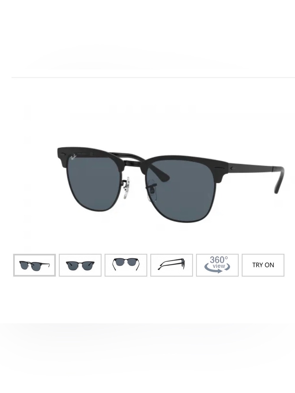 Ray-Ban RB3716 club-master metal  Black Sunglasses
